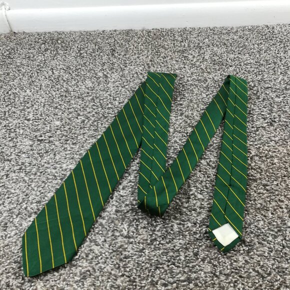 Vintage Brooks Brothers Makers Neck Tie Silk Repp Striped Green 56L USA Made - Picture 2 of 5